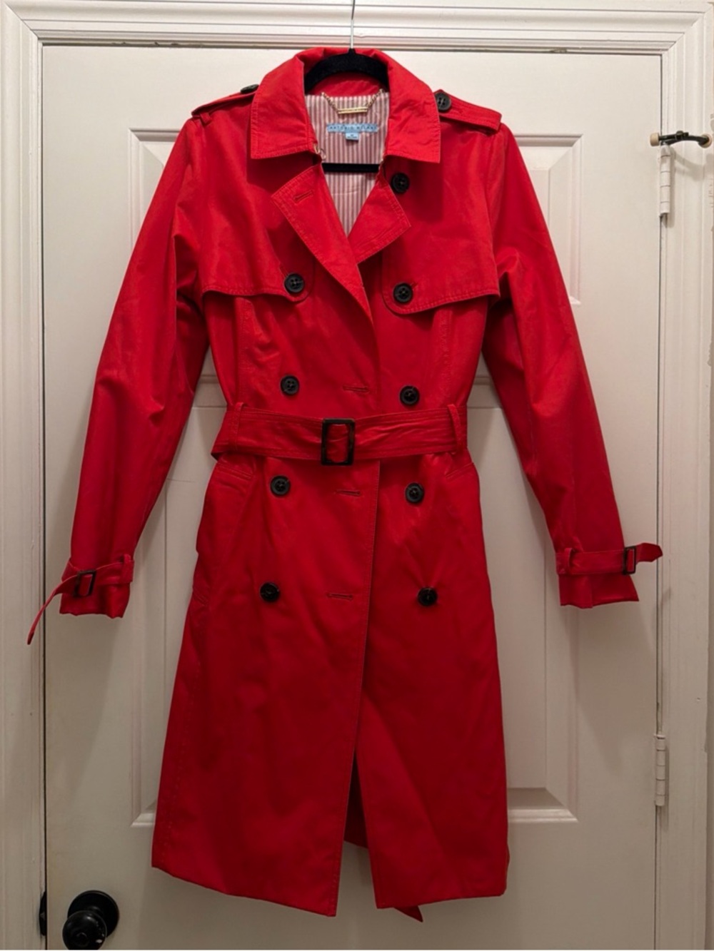 ANTONIO MELANI Red Double-Breasted Trench Coat